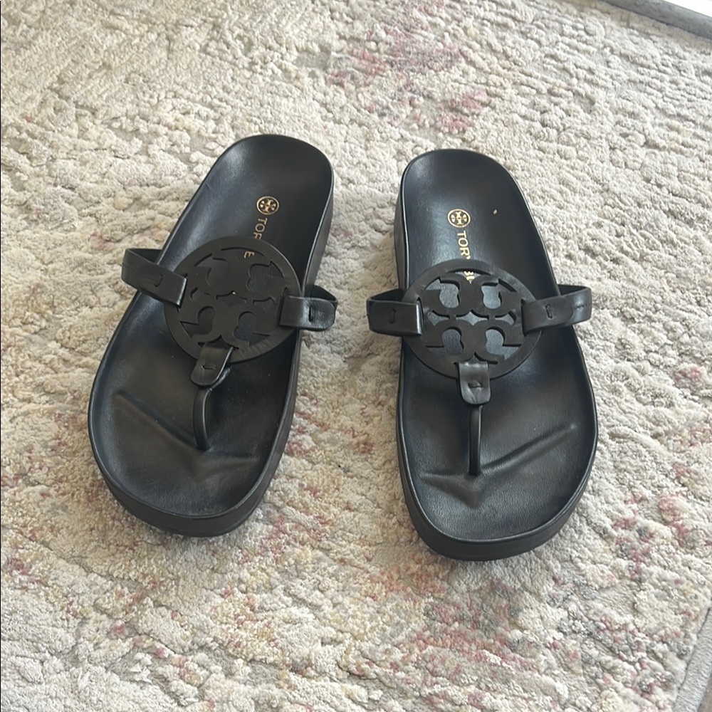 Tory Burch Black Logo Sandals